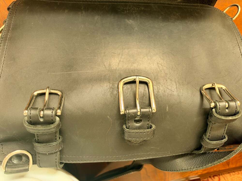 Saddleback Leather Black Briefcase with Shoulder Strap
